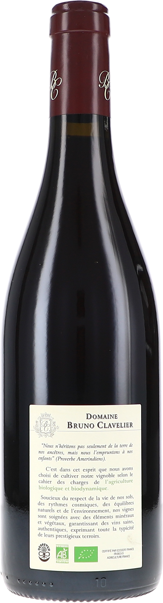 Wein, Rotwein, Flasche, Domaine Bruno Clavellier, Etikett