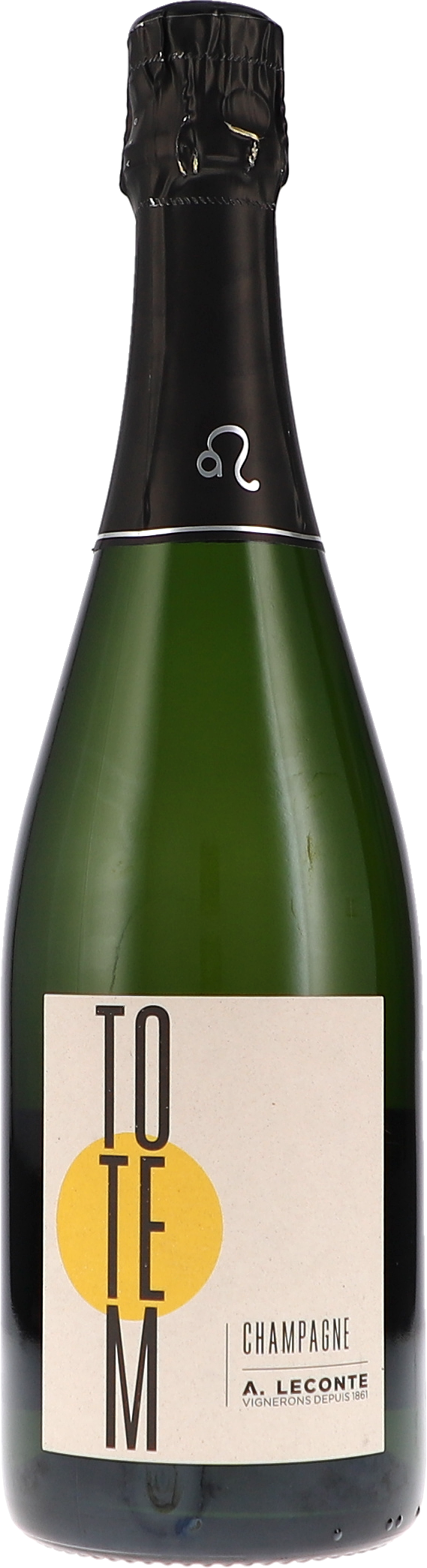 Totem Blanc Brut Champagne, Sekt, Flasche, Grünes Glas, Etikettendesign