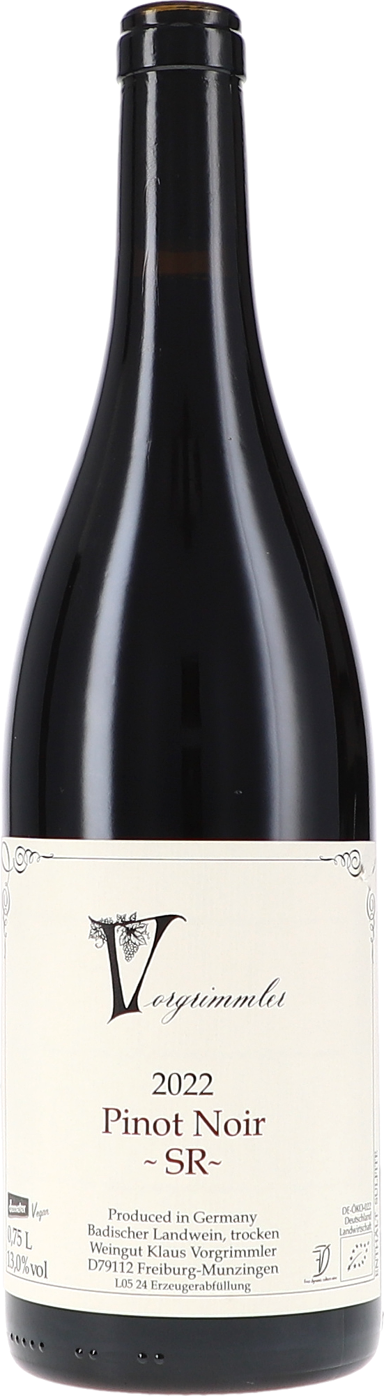 Pinot Noir SR Reserve pinot noir, Weinflasche, Rotwein, 2022, deutscher Wein