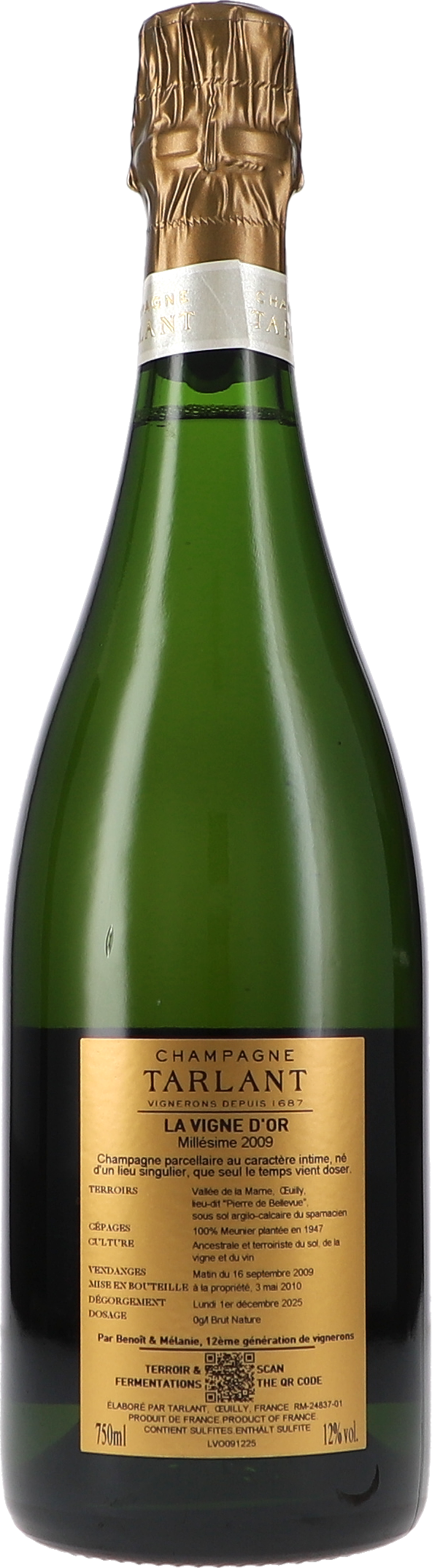 Champagner, Grüne Glasflasche, Goldfolie, Etikett