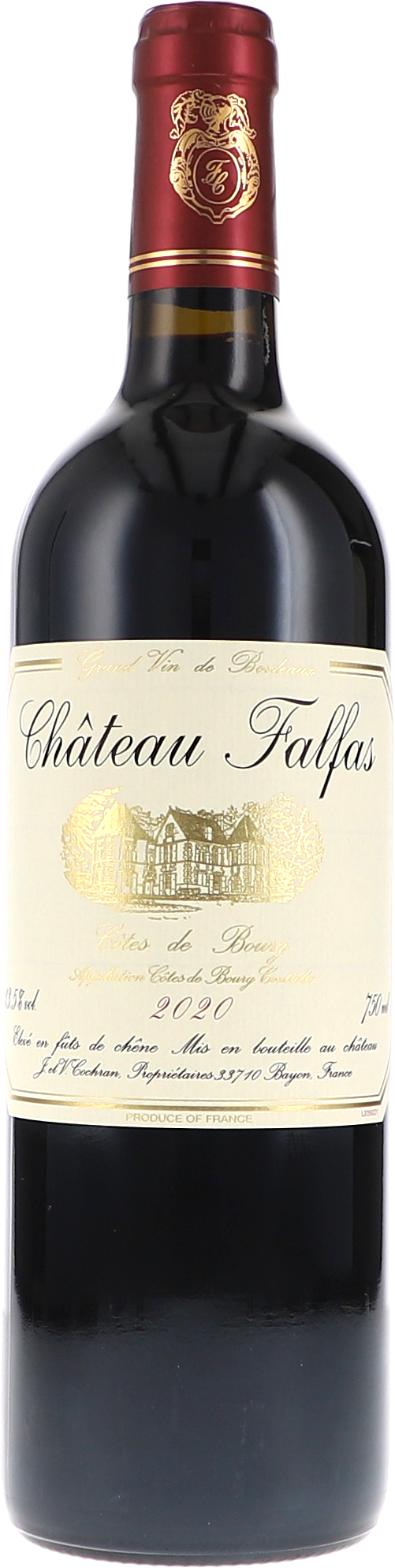 Château Falfas, Côtes de Bourg AOC Wein, Rotwein, Flasche, Château, 2020