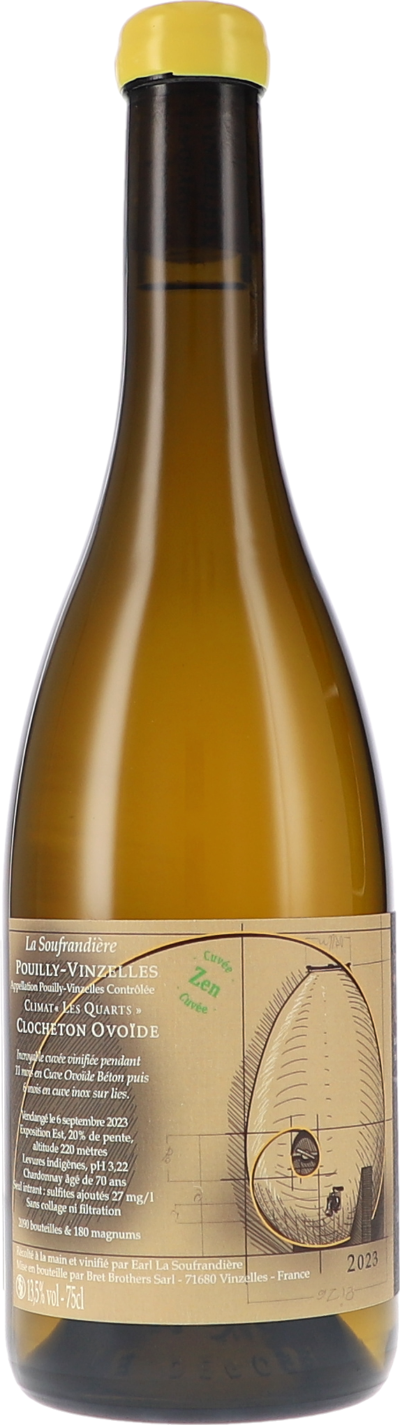 Pouilly-Vinzelles Climat "Les Quarts" Clocheton Ovoide Zen AOC Alkohol, Bier, Flasche, Bier-Flasche, Schnaps