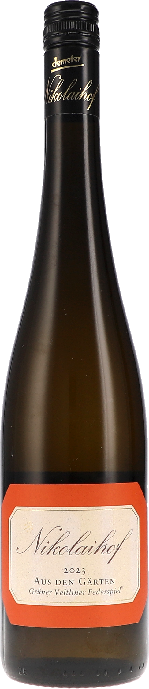 Aus den Gärten, Grüner Veltliner Federspiel Flasche, Alkohol, Schnaps, Weinflasche, Bier