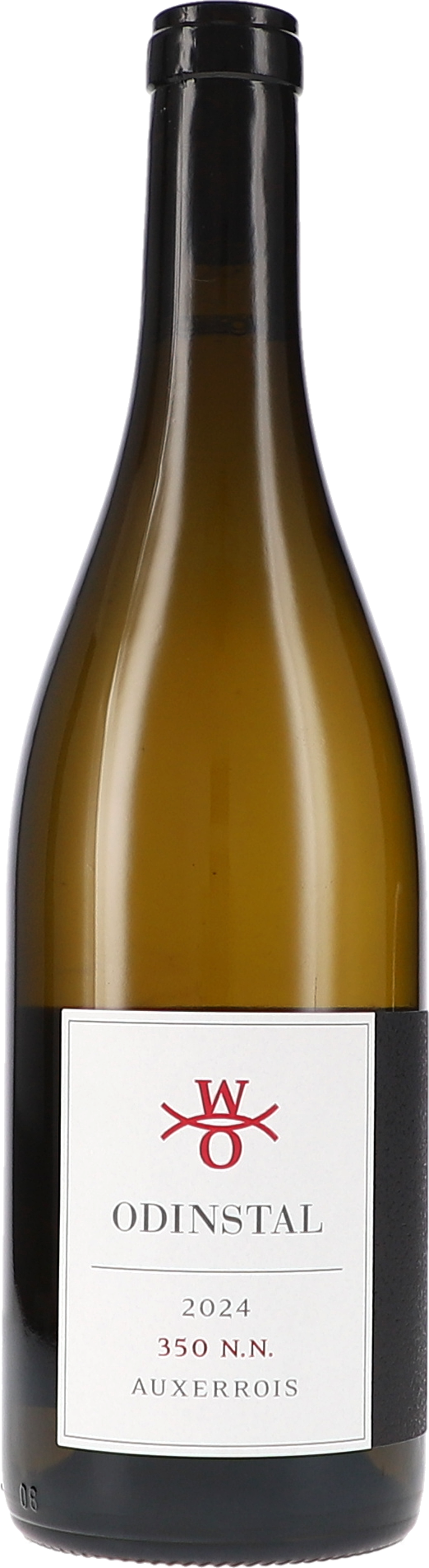 Weinflasche, Weißwein, Glasflasche, weißes Etikett, Jahrgang 2024