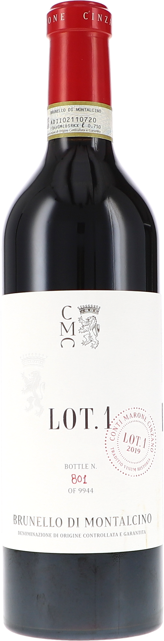 CMC LOT.1, Conti Marone Cinzano, Brunello di Montalcino DOCG Alkohol, Getränk, Schnaps, Roter Wein, Flasche