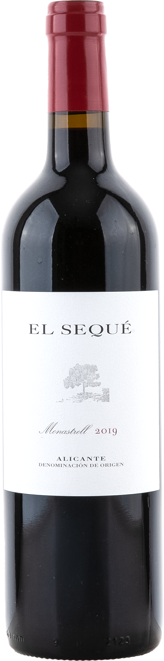 rotwein, flasche, el-sequé, alicante, 2019
