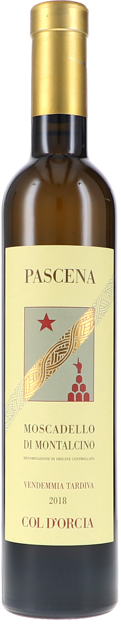 Pascena, Moscadello di Montalcino DOC Vendemmia Tardiva Flasche, Alkohol, Getränk, Schnaps, Weinflasche