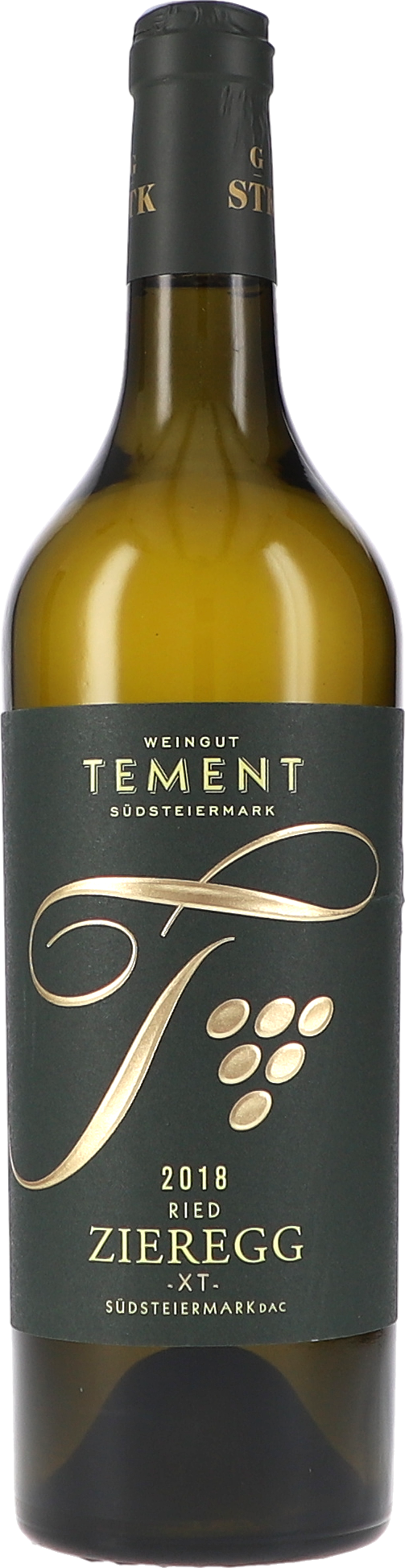Weinflasche, Weißwein, Glasflasche, Jahrgang 2018, dunkles Etikett