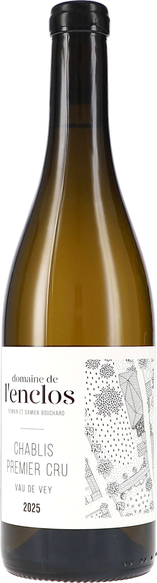 Weinflasche, Weißwein, Chablis Premier Cru, Glasflasche, Olivgrün