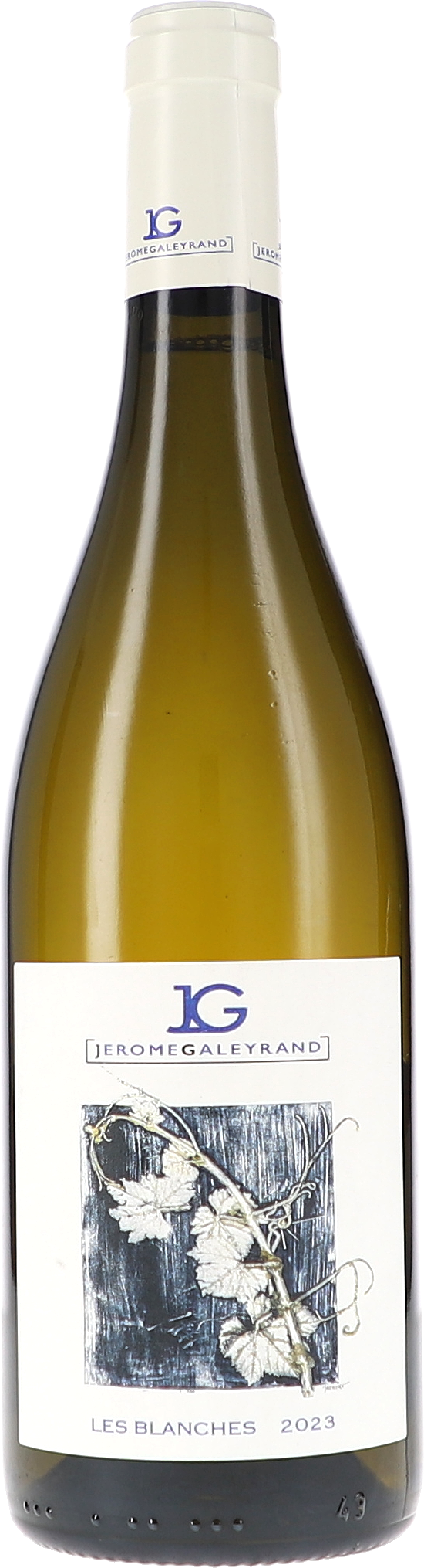 Weißwein, Flasche, Weinlabel, JG, Les Blanches