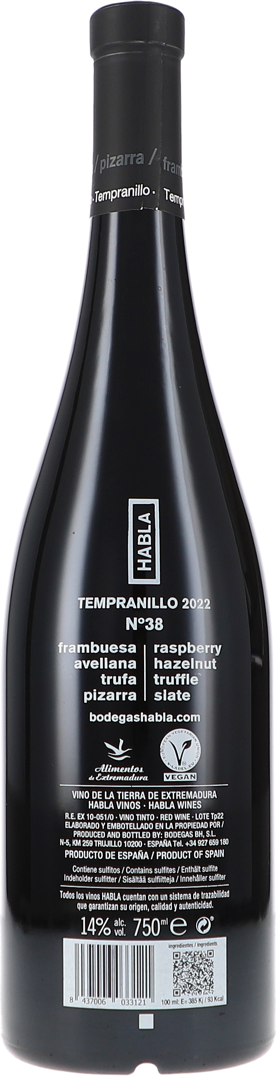 Rotwein, Tempranillo, Jahrgang 2022, 750 ml, Spanien