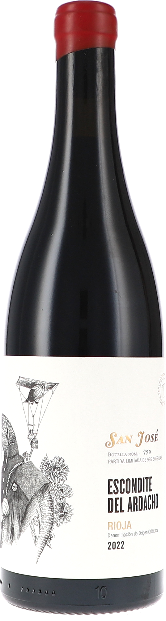 weinflasche, rotwein, rioja, escondite del ardacho, 2022