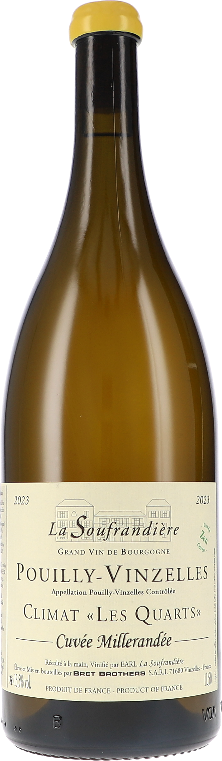 Pouilly-Vinzelles Climat "Les Quarts" Cuvée Millerandée Zen AOC Alkohol, Getränk, Flasche, Schnaps, Weinflasche