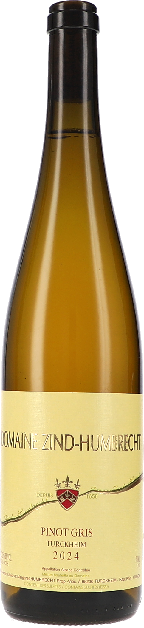 Pinot Gris Turckheim Weinflasche, Pinot Gris, Weißwein, Glasflasche, Jahrgang 2024