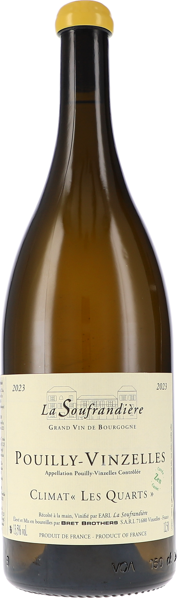 Pouilly-Vinzelles Climat "Les Quarts" Zen AOC Alkohol, Getränk, Flasche, Schnaps, Weinflasche